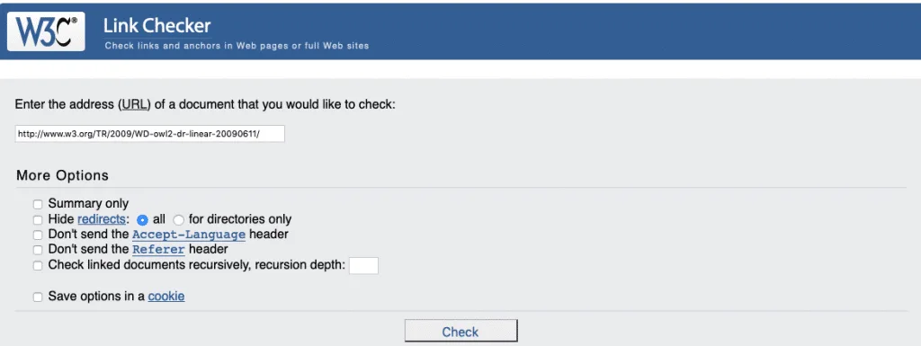 W3C Link Checker